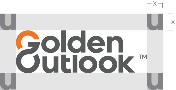 Golden Outlook logo showing the use of clear space